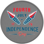 INDEPENDENCE DAY ROCKETS SILVER CARBON FIBER TIRE COVER