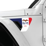 IOWA STATE FLAG FENDER VENT DECAL FITS 2018+ JEEP WRANGLER & GLADIATOR DRIVER SIDE