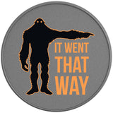 IT WENT THAT WAY FUNNY BIGFOOT SILVER CARBON FIBER TIRE COVER