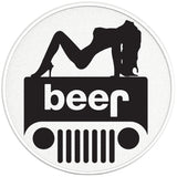 JEEP BEER SEXY GIRL PEARL WHITE CARBON FIBER TIRE COVER 