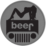 JEEP BEER SEXY GIRL SILVER CARBON FIBER TIRE COVER 