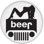 JEEP BEER SEXY GIRL WHITE TIRE COVER 