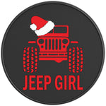 Jeep Girl Christmas Black Carbon Fiber Tire Cover
