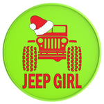 Jeep Girl Christmas Neon Green Tire Cover