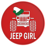 Jeep Girl Christmas Red Tire Cover