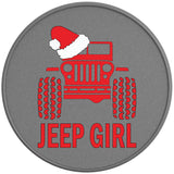 Jeep Girl Christmas Silver Carbon Fiber Tire Cover