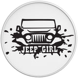 JEEP GIRL MUDDY WHITE TIRE COVER 