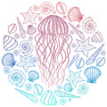 JELLYFISH WITH SEA SHELLS