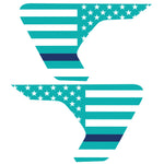 LIGHT BLUE WHITE WITH BLUE LINE US FLAG FENDER VENT DECAL FITS 2018+ JEEP WRANGLER & GLADIATOR