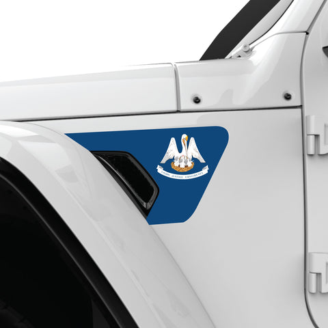 LOUSIANA STATE FLAG FENDER VENT DECAL FITS 2018+ JEEP WRANGLER & GLADIATOR DRIVER SIDE