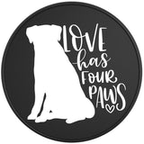 LOVE HAS FOUR PAWS BLACK TIRE COVER 