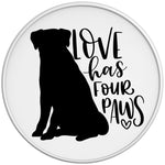 LOVE HAS FOUR PAWS WHITE TIRE COVER 
