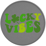 Lucky Vibes Three Leave Clover Silver Carbon Fiber Vinyl Tire Cover
