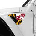 MARYLAND STATE FLAG FENDER VENT DECAL FITS 2018+ JEEP WRANGLER & GLADIATOR DRIVER SIDE