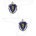 MASSACHUSETTE STATE FLAG FENDER VENT DECAL FITS 2018+ JEEP WRANGLER & GLADIATOR