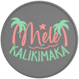 Mele Kalikimaka Silver Carbon Fiber Tire Cover