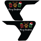 MERRY CHRISTMAS DOG PAWS FENDER VENT DECAL FITS 2018+ JEEP WRANGLER & GLADIATOR