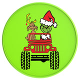 Merry Grinchmas Neon Green Tire Cover
