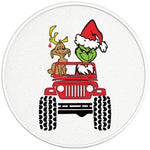 Merry Grinchmas Pearl White Carbon Fiber Tire Cover