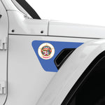 MINNESOTA STATE FLAG FENDER VENT DECAL FITS 2018+ JEEP WRANGLER & GLADIATOR PASSENGER SIDE