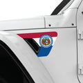 MISSOURI STATE FLAG FENDER VENT DECAL FITS 2018+ JEEP WRANGLER & GLADIATOR DRIVER SIDE