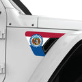 MISSOURI STATE FLAG FENDER VENT DECAL FITS 2018+ JEEP WRANGLER & GLADIATOR PASSENGER SIDE