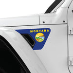 MONTANA STATE FLAG FENDER VENT DECAL FITS 2018+ JEEP WRANGLER & GLADIATOR DRIVER SIDE