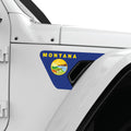 MONTANA STATE FLAG FENDER VENT DECAL FITS 2018+ JEEP WRANGLER & GLADIATOR PASSENGER SIDE