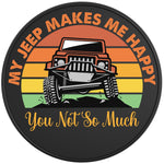 MY JEEP MAKES ME HAPPY BLACK TIRE COVER 