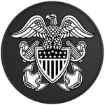 NAVAL CREST BLACK TIRE COVER 