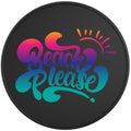 NEON BEACH PLEASE BLACK TIRE COVER