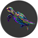 NEON SEA TURTLE BLACK CARBON FIBER VINYL