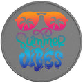 NEON SUMMER VIBES SILVER CARBON FIBER TIRE COVER