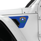 NEVADA STATE FLAG FENDER VENT DECAL FITS 2018+ JEEP WRANGLER & GLADIATOR DRIVER SIDE