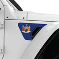 NEW YORK STATE FLAG FENDER VENT DECAL FITS 2018+ JEEP WRANGLER & GLADIATOR PASSENGER SIDE