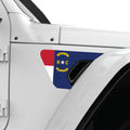 NORTH CAROLINA STATE FLAG FENDER VENT DECAL FITS 2018+ JEEP WRANGLER & GLADIATOR PASSENGER SIDE