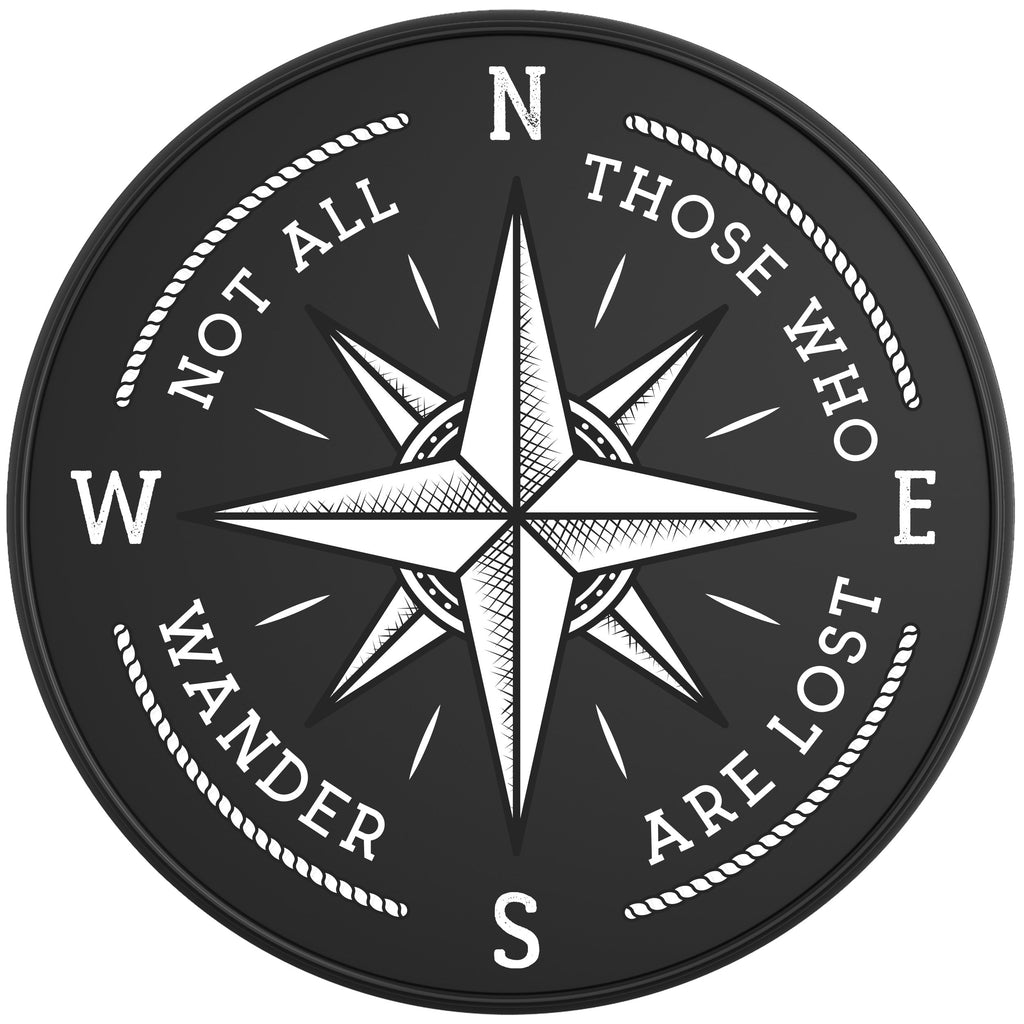 Not all who Wander are Lost Compass (ANY COLOR) Spare Tire Cover for any  Vehicle, Make, Model and Size