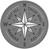 NOT ALL THOSE WHO WANDER ARE LOST SILVER CARBON FIBER TIRE COVER