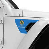 OKLAHOMA STATE FLAG FENDER VENT DECAL FITS 2018+ JEEP WRANGLER & GLADIATOR PASSENGER SIDE