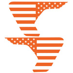 ORANGE AND WHITE US FLAG FENDER VENT DECAL FITS 2018+ JEEP WRANGLER & GLADIATOR