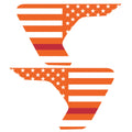 ORANGE WHITE WITH RED LINE US FLAG FENDER VENT DECAL FITS 2018+ JEEP WRANGLER & GLADIATOR