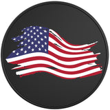 PAINTED US FLAG BLACK TIRE COVER