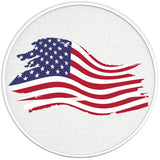 PAINTED US FLAG PEARL  WHITE CARBON FIBER TIRE COVER