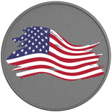 PAINTED US FLAG SILVER CARBON FIBER TIRE COVER