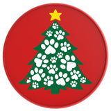 Paw Print Christmas Tree Red Tire Cover