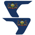PENNSYLVANIA STATE FLAG FENDER VENT DECAL FITS 2018+ JEEP WRANGLER & GLADIATOR