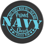 PROUD NAVY DAD BLACK CARBON FIBER TIRE COVER 