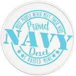 PROUD NAVY DAD PEARL WHITE CARBON FIBER TIRE COVER 