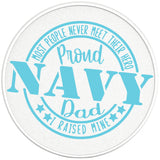 PROUD NAVY DAD PEARL WHITE CARBON FIBER TIRE COVER 