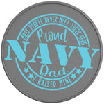 PROUD NAVY DAD SILVER CARBON FIBER TIRE COVER 